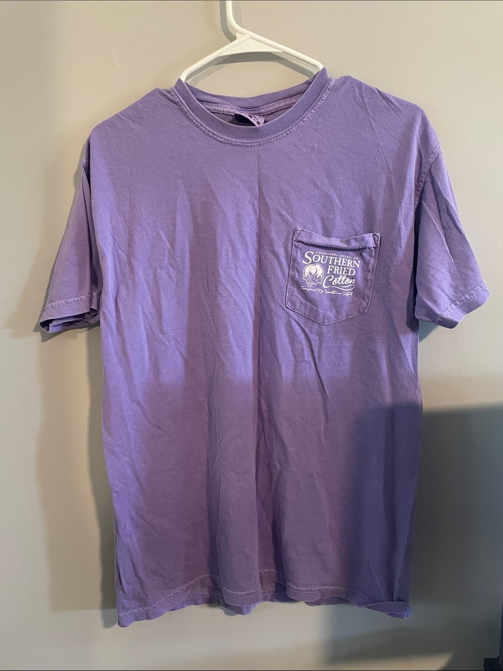 Southern Fried Cotton Lavender Short-Sleeve Pocket Tee